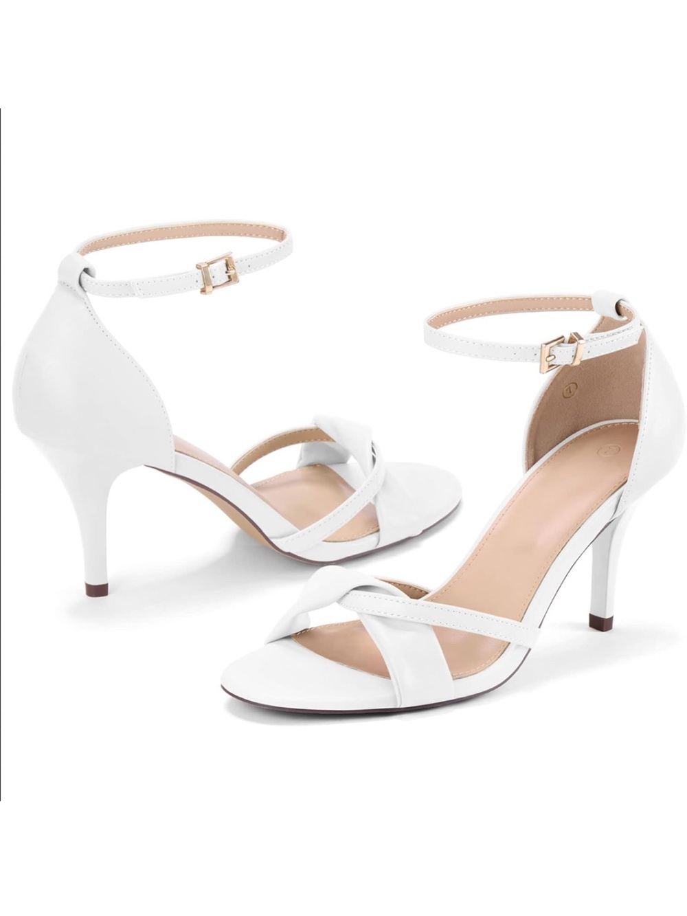 Coutgo Womens Heeled Sandals Criss Cross Open Toe Adjustable Strap Strappy